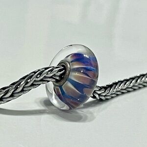 Authentic Trollbeads Unique Blue Flower Bead